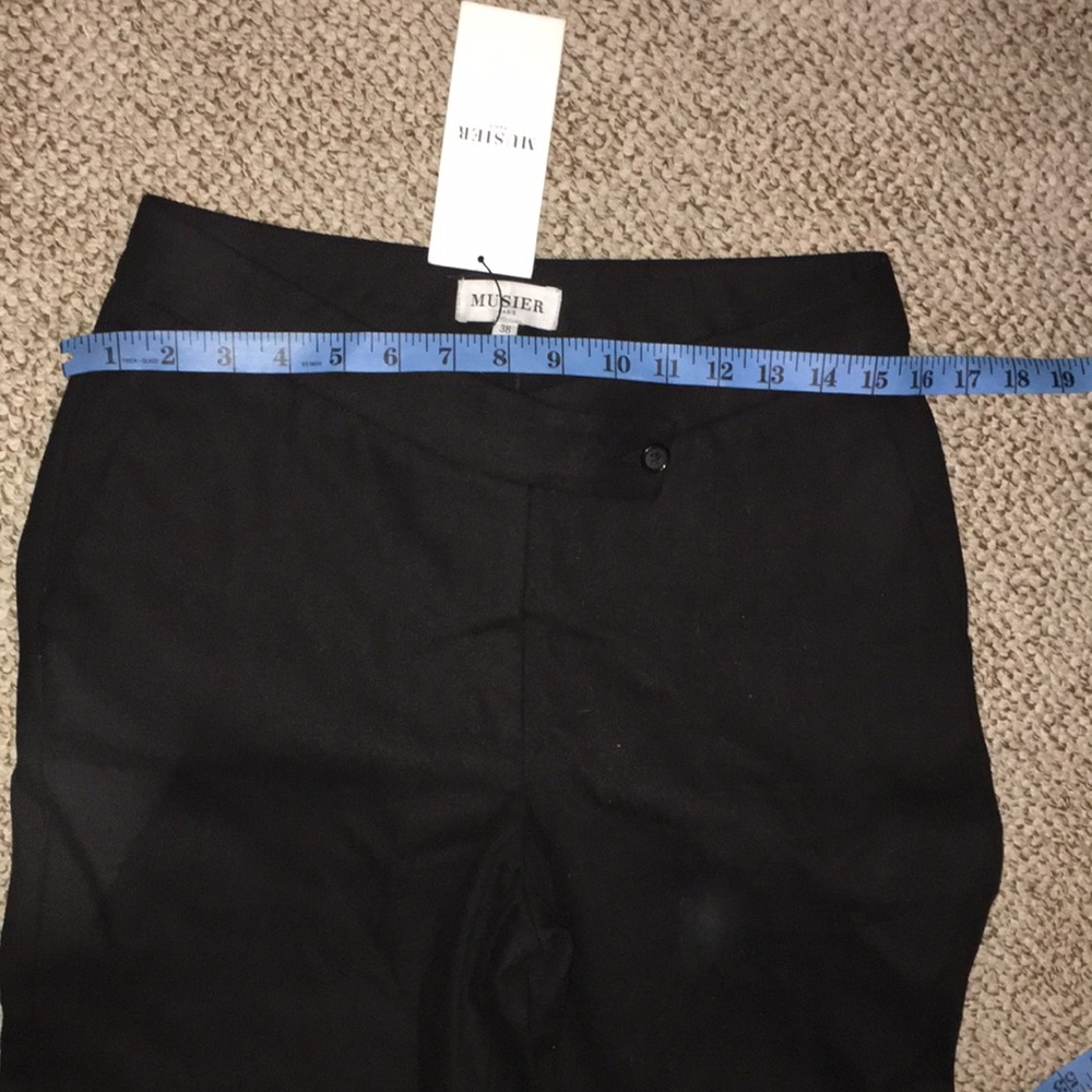 MUSIER PARIS NWT BLACK HIGH WAISTED HIGH END MADE IN ITALY DRESS TROUSERS EU38 - Picture 9 of 12